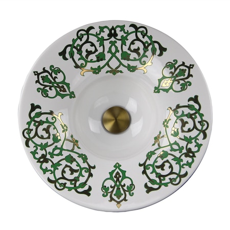 Nantucket Sinks Lugano Fireclay Hand-decorated Vanity Sink RC77240GF